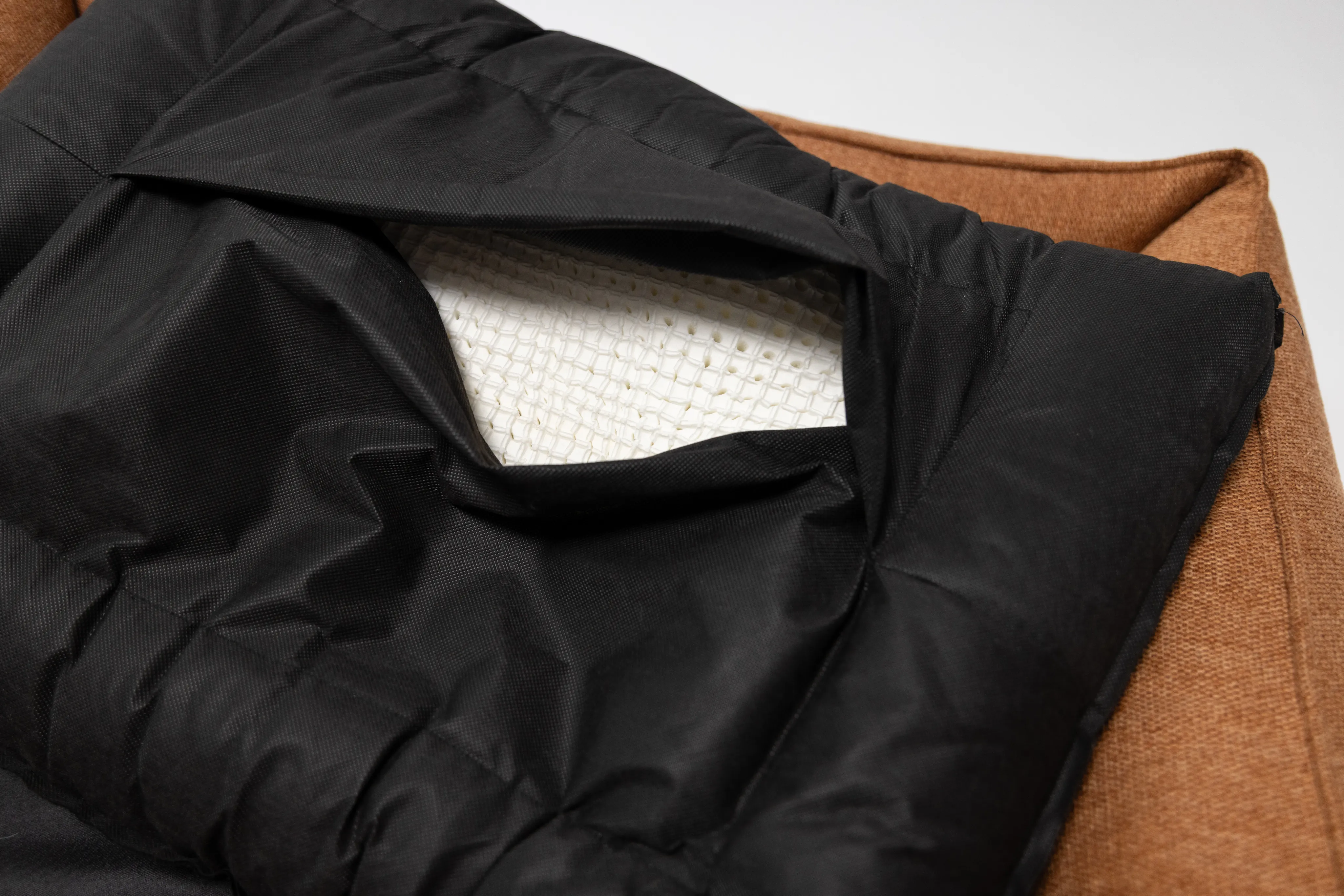 Air Balance cushion cover opened to show the perforated AirFlex™ Foam